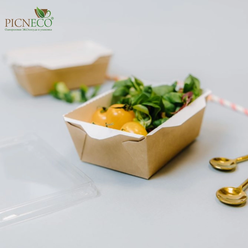 товар Контейнер бумажный с крышкой, 350мл, 120*105*55 мм, крафт BK040